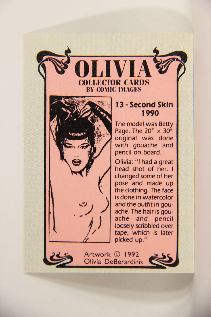 Olivia De Berardinis 1992 Trading Card #13 Second Skin 1990 ENG Pin-Up Art Betty Page L008652