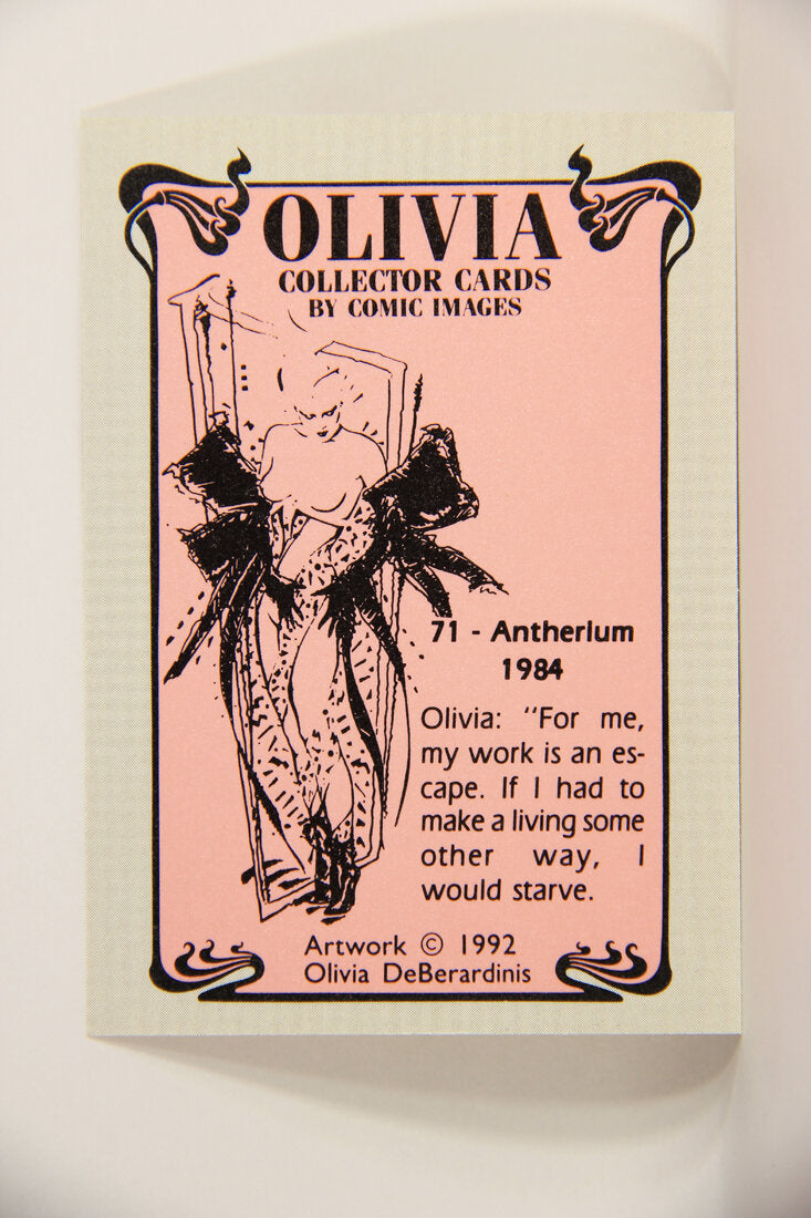 Olivia De Berardinis 1992 Trading Card #71 Antherlum 1984 ENG Pin-Up Art L008710