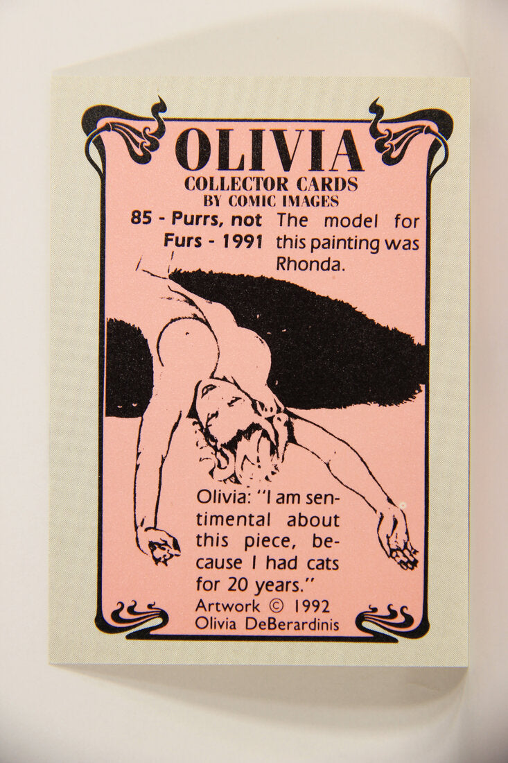 Olivia De Berardinis 1992 Trading Card #85 Purrs Not Furs 1991 ENG Pin-Up Art L008724