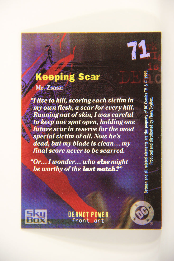 Batman Master Series 1995 Trading Card #71 Keeping Scar ENG L008800