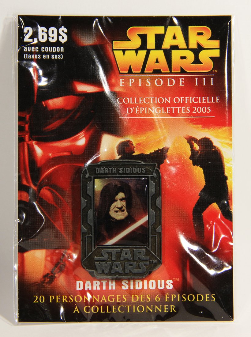 Star Wars Darth Sidious 2005 Canadian French Lapel Pin Revenge Of The Sith New Sealed L008943