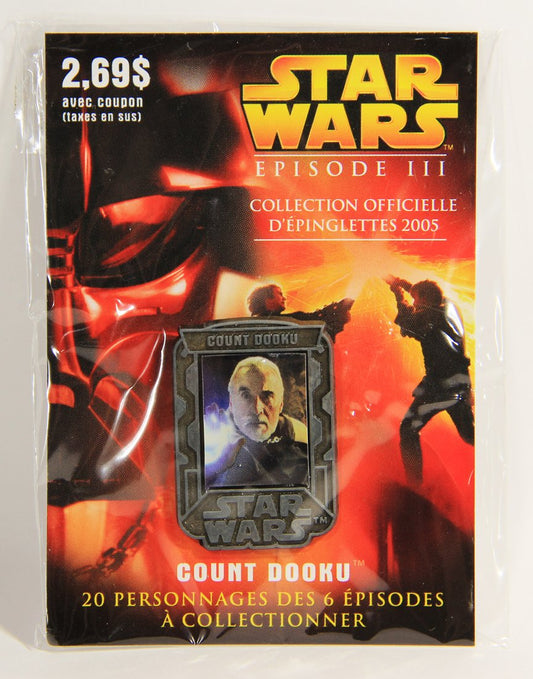 Star Wars Count Dooku 2005 Canadian French Lapel Pin Revenge Of The Sith New Sealed L008944