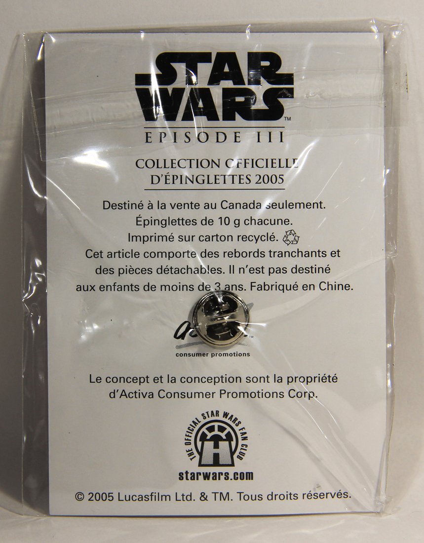 Star Wars Count Dooku 2005 Canadian French Lapel Pin Revenge Of The Sith New Sealed L008944