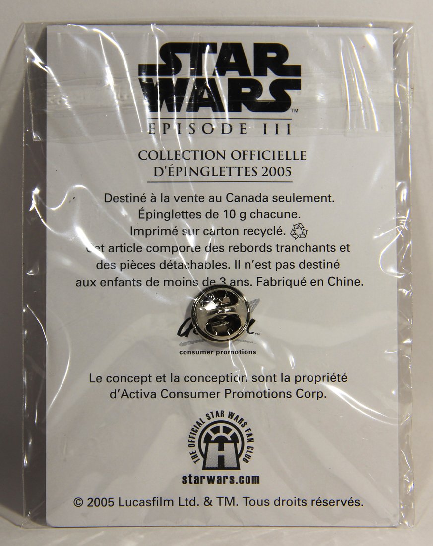 Star Wars Bail Organa 2005 Canadian French Lapel Pin Revenge Of The Sith New Sealed L008945