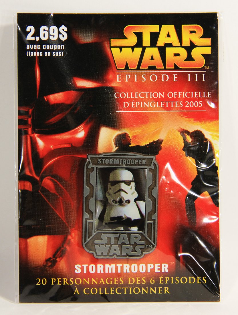 Star Wars Stormtrooper 2005 Canadian French Lapel Pin Revenge Of The Sith New Sealed L008946