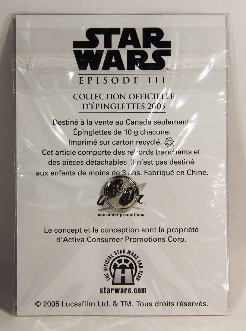 Star Wars Yoda 2005 Canadian French Lapel Pin Revenge Of The Sith New Sealed L008949