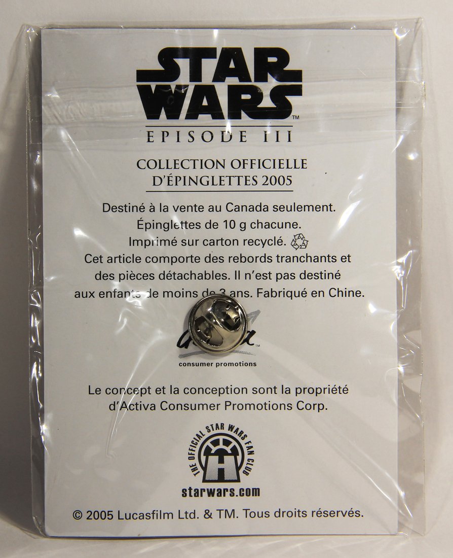 Star Wars Chewbacca 2005 Canadian French Lapel Pin Revenge Of The Sith New Sealed L008951