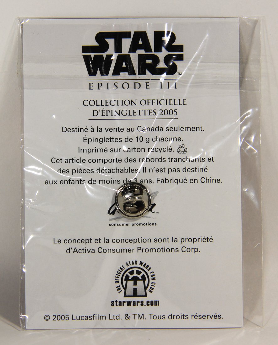 Star Wars Luke Skywalker Jedi 2005 Canadian French Lapel Pin Revenge Of The Sith New Sealed L008955