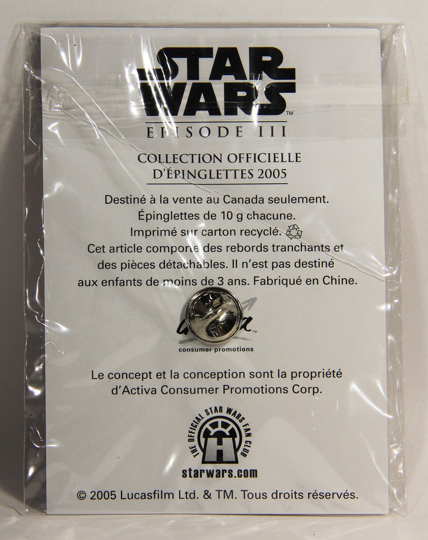 Star Wars Mace Windu 2005 Canadian French Lapel Pin Revenge Of The Sith New Sealed L008960