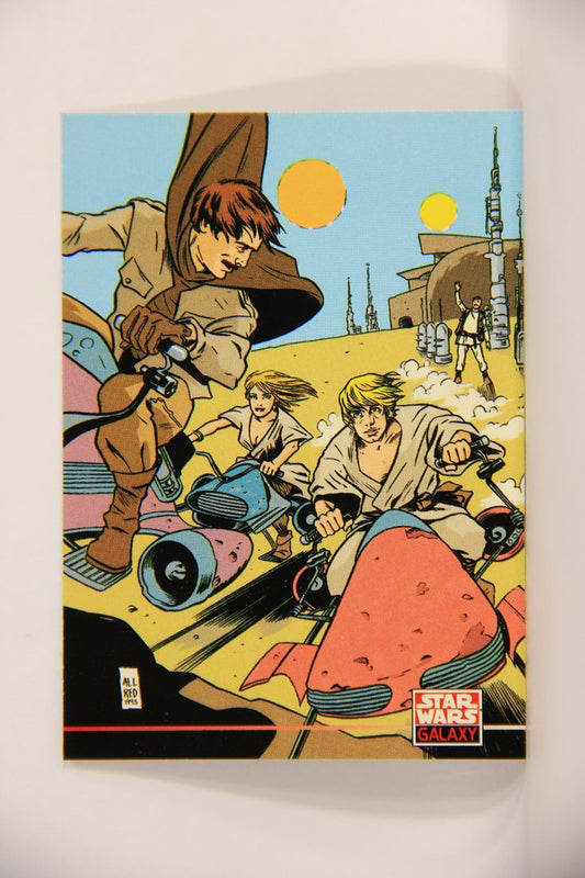 Star Wars Galaxy 1994 Topps Trading Card #205 Luke On Tatooine Artwork ENG L009319