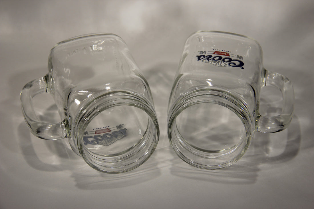 Coors Banquet Beer Mason Jar Glass Mug Set Of 2 USA L009502