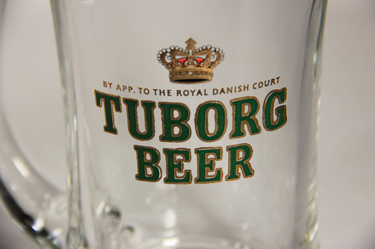 Tuborg 0.4L Beer Glass Mug Denmark Crown Logo By Appointment To Royal Danish Court L009566