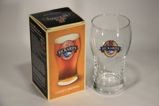 Rickard's Honey Brown Beer Pint Glass French Box Canada L009600