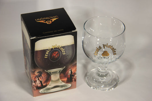 Trois Pistoles Unibroue Beer Chalice Glass Boxed Canada Quebec French Box L009609