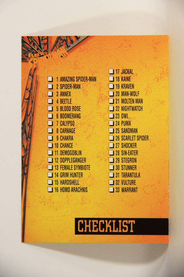 Spider-Man International 1997 Trading Card #50 Checklist ENG L009684