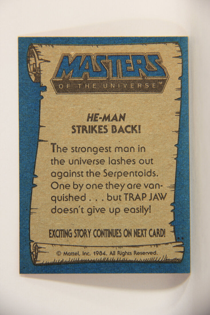 Masters Of The Universe MOTU 1984 Trading Card #56 He-Man Strikes Back ENG L009790