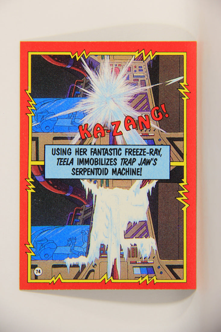 Masters Of The Universe MOTU 1984 Trading Card #74 Destroying The Machine Of Trap Jaw ENG L009808