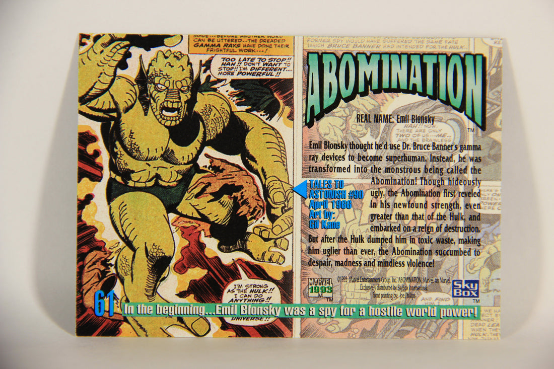 Marvel Masterpieces 1993 Trading Card #61 Abomination ENG SkyBox L009989