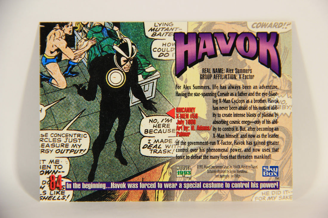 Marvel Masterpieces 1993 Trading Card #84 Havok ENG SkyBox L010012