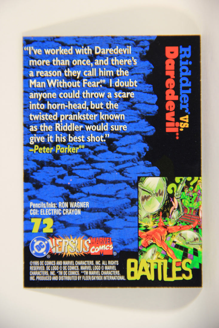 DC Versus Marvel Comics 1995 Trading Card #72 Riddler Vs Daredevil ENG L010020