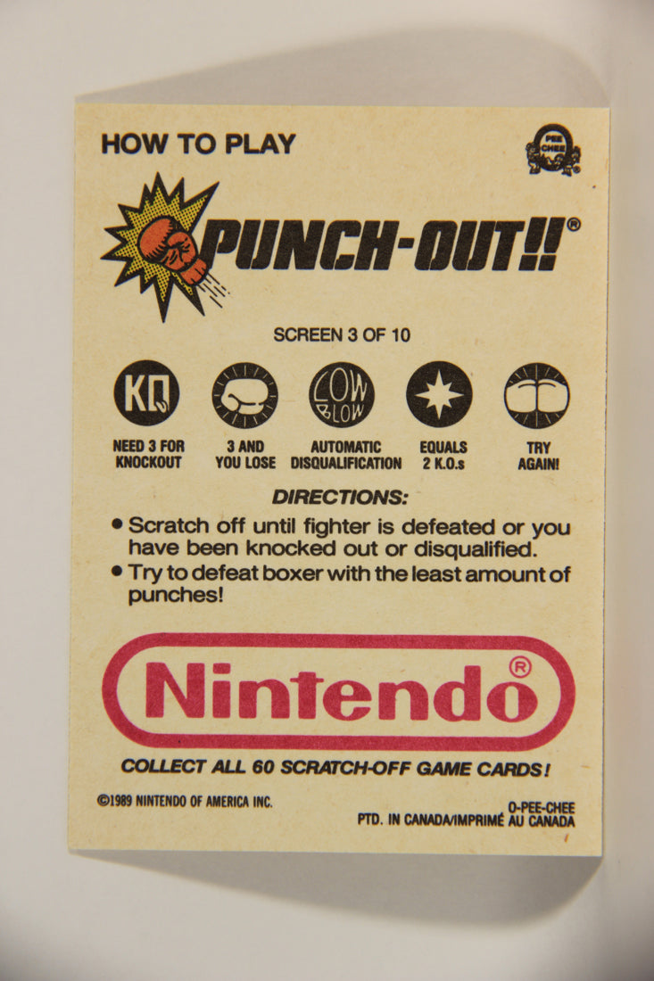 Nintendo Punch-Out 1989 Scratch-Off Card Screen #3 Of 10 ENG L010028