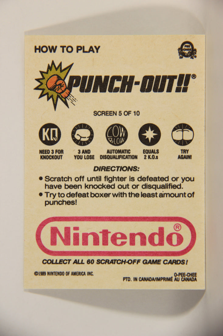 Nintendo Punch-Out 1989 Scratch-Off Card Screen #5 Of 10 ENG L010029