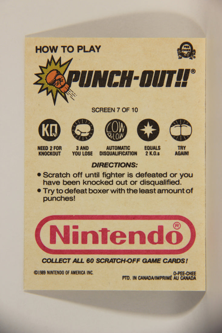 Nintendo Punch-Out 1989 Scratch-Off Card Screen #7 Of 10 ENG L010031