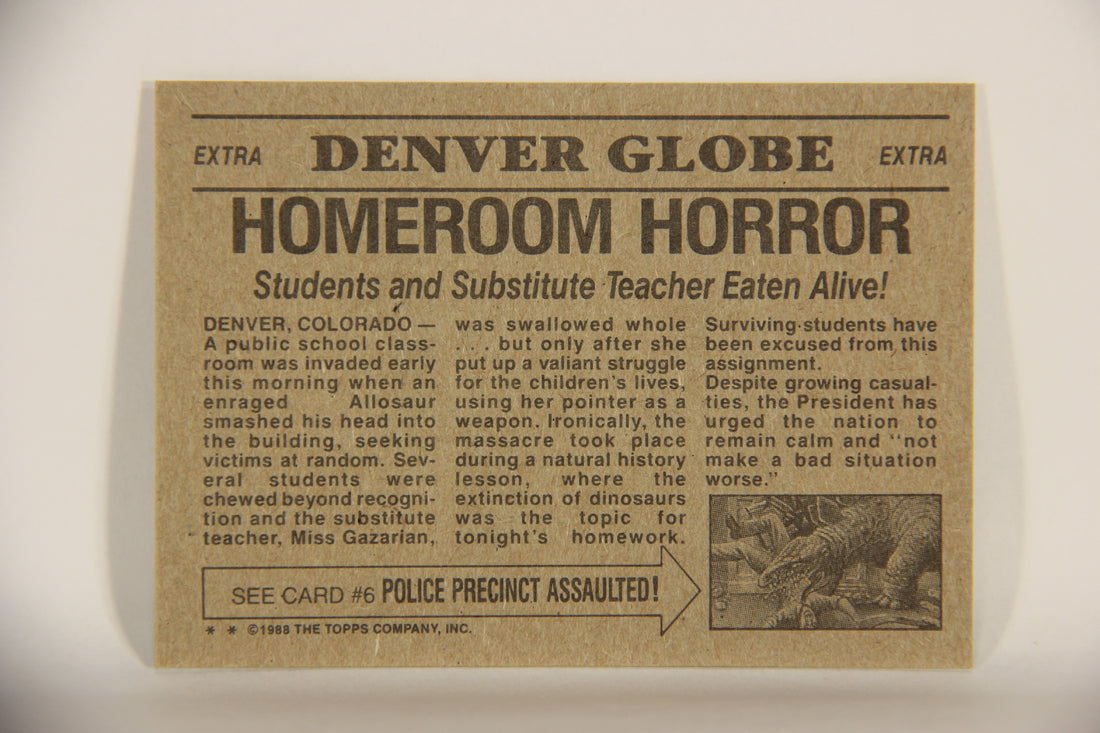 Dinosaurs Attack 1988 Vintage Trading Card #5 Homeroom Horror ENG L010049