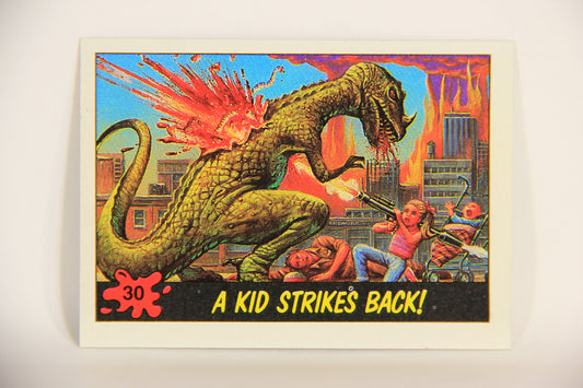 Dinosaurs Attack 1988 Vintage Trading Card #30 A Kid Strikes Back ENG L010074