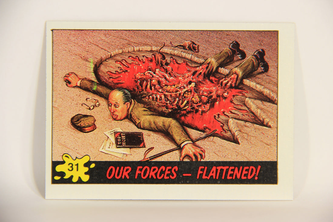 Dinosaurs Attack 1988 Vintage Trading Card #31 Our Forces Flattened ENG L010075
