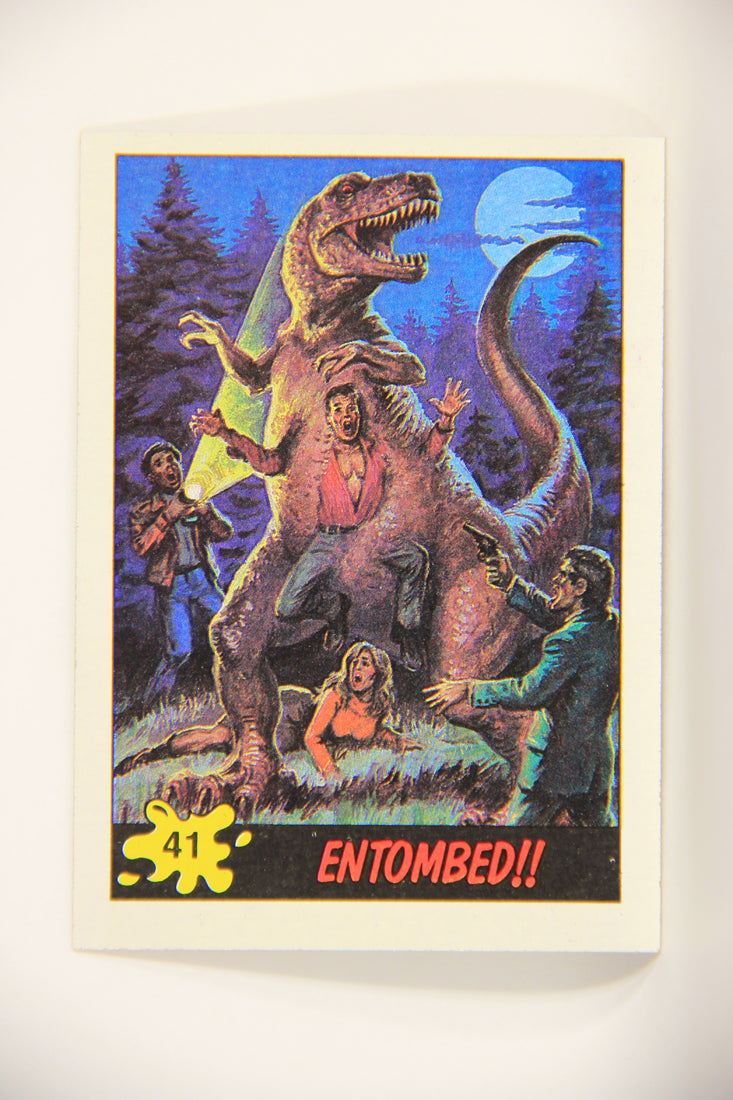 Dinosaurs Attack 1988 Vintage Trading Card #41 Entombed ENG L010085