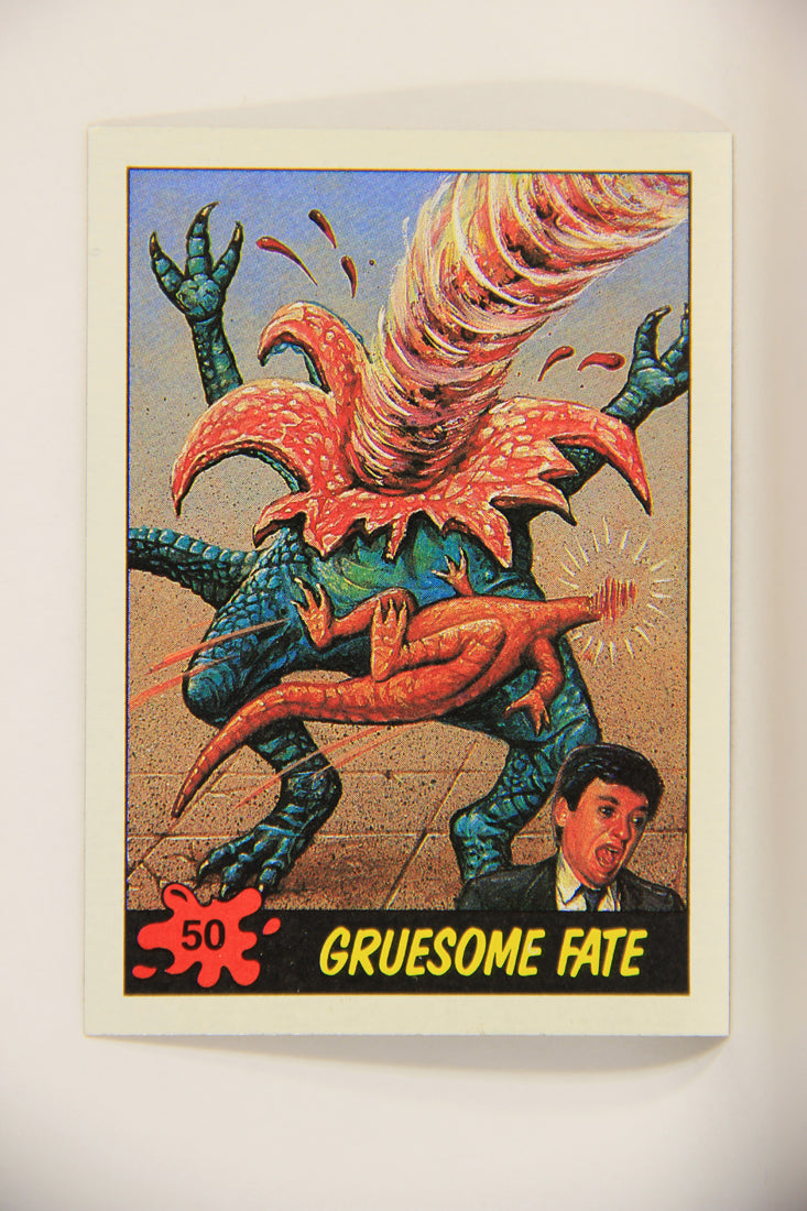 Dinosaurs Attack 1988 Vintage Trading Card #50 Gruesome Fate ENG L010094