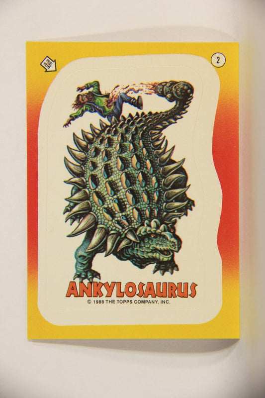 Dinosaurs Attack 1988 Vintage Sticker Trading Card #2 Ankylosaurus ENG L010101