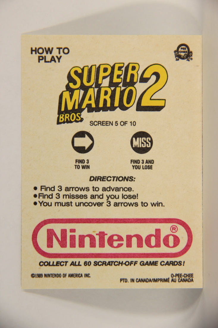Super Mario Bros 2 Nintendo 1989 Scratch-Off Card Screen #5 Of 10 ENG L010574