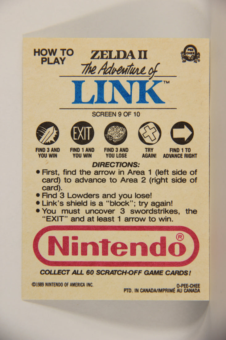 Nintendo Zelda II Adventure Of Link 1989 Scratch-Off Card Screen #9 Of 10 ENG L010582