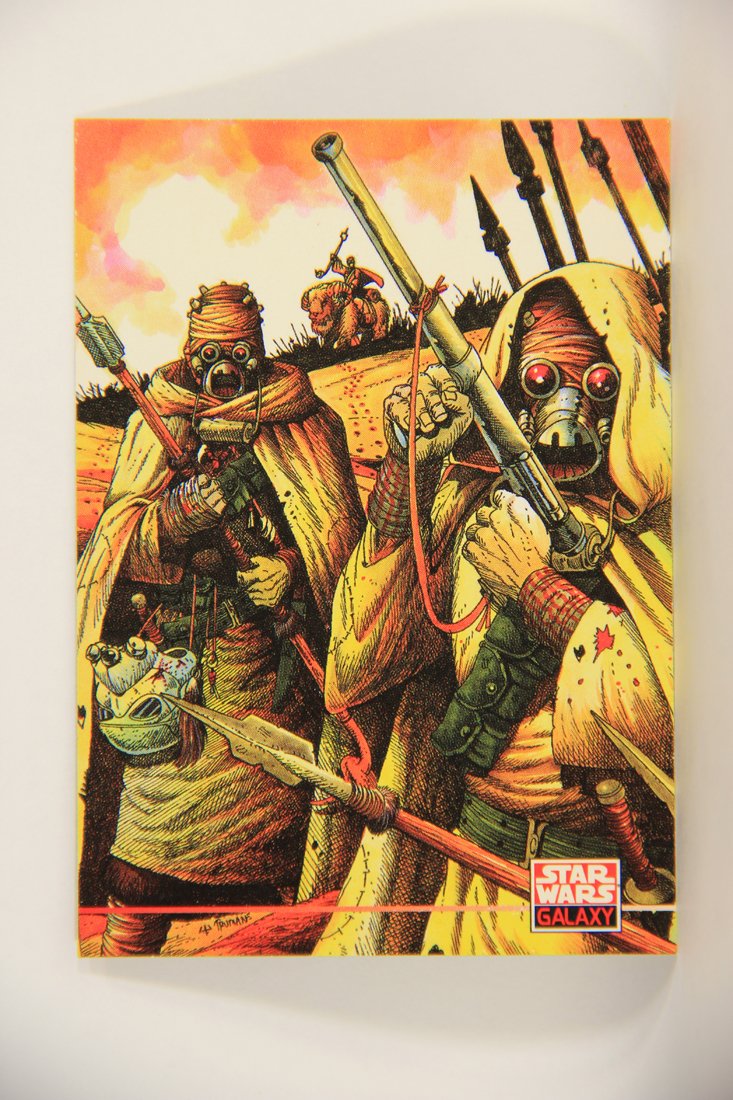 Star Wars Galaxy 1994 Topps Trading Card #271 Tusken Raiders Artwork ENG L010629