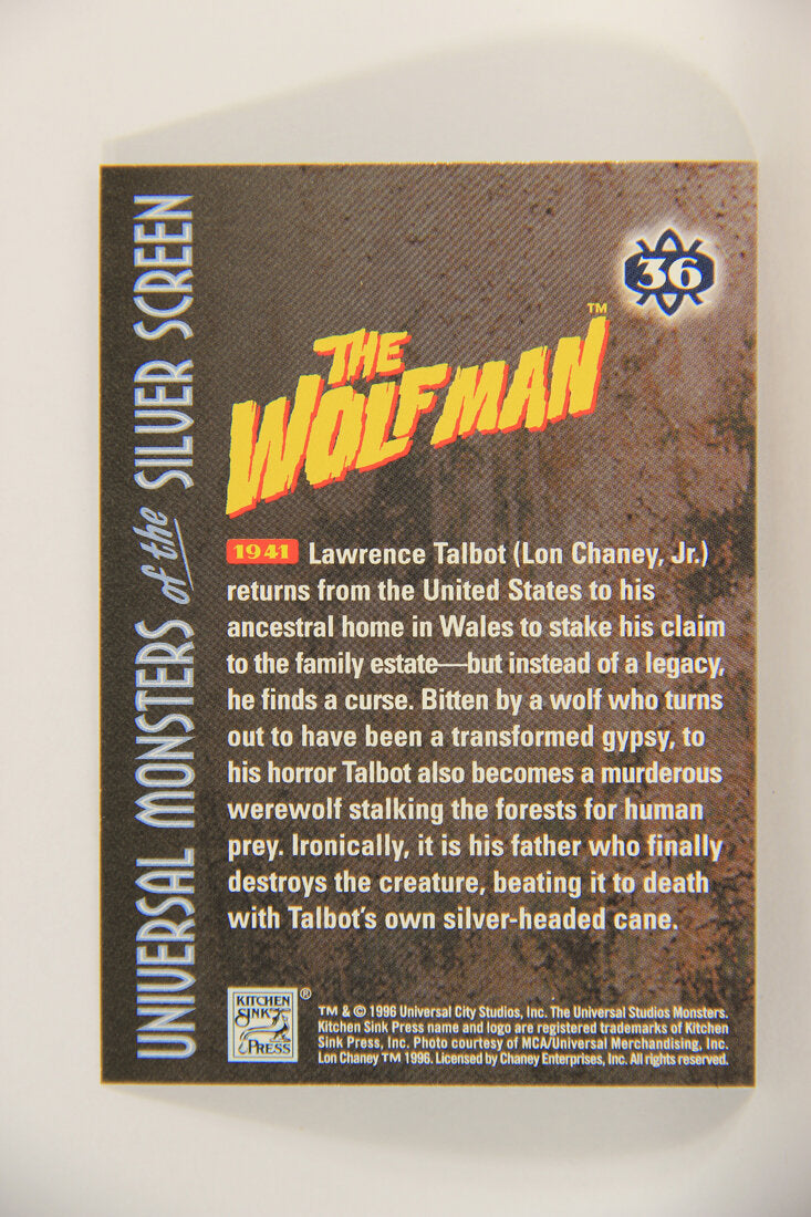 Universal Monsters Of The Silver Screen 1996 Trading Card #36 The Wolfman 1941 L010935