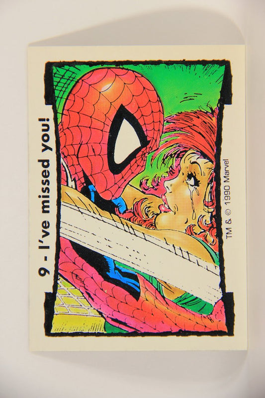 Spider-Man Todd McFarlane Marvel 1990 Trading Card #9 I've Missed You ENG Puzzle Card L011192