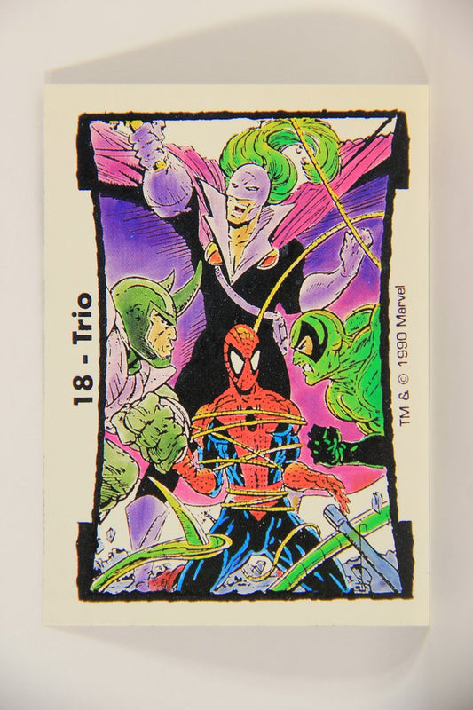 Spider-Man Todd McFarlane Marvel 1990 Trading Card #18 Trio ENG Puzzle Card L011201