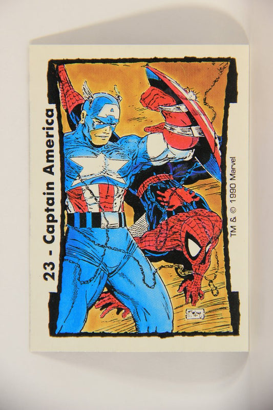 Spider-Man Todd McFarlane Marvel 1990 Trading Card #23 Captain America ENG Puzzle Card L011206