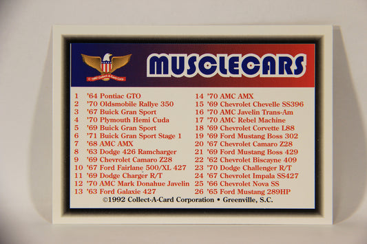 Musclecars 1992 Trading Card #50 Checklist Card #1 L011392