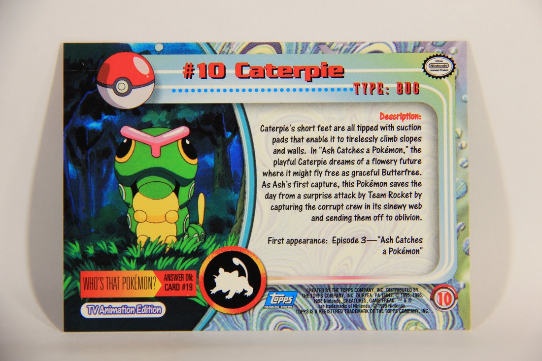 Pokémon Card Caterpie #10 TV Animation Blue Logo 1st Print ENG L011485
