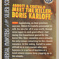 Universal Monsters Silver Screen 1996 Card #69 Abbott Costello Meet Killer B Karloff 1949 L011518