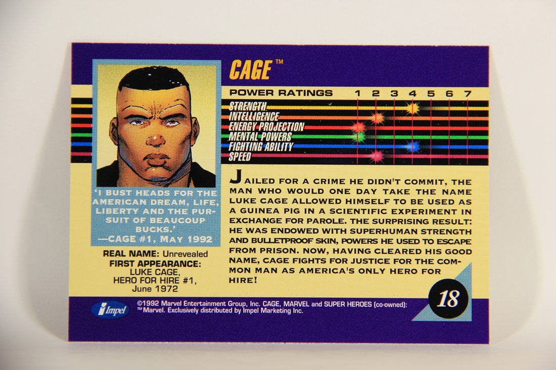 1992 Marvel Universe Series 3 Trading Card #18 Cage ENG L011881