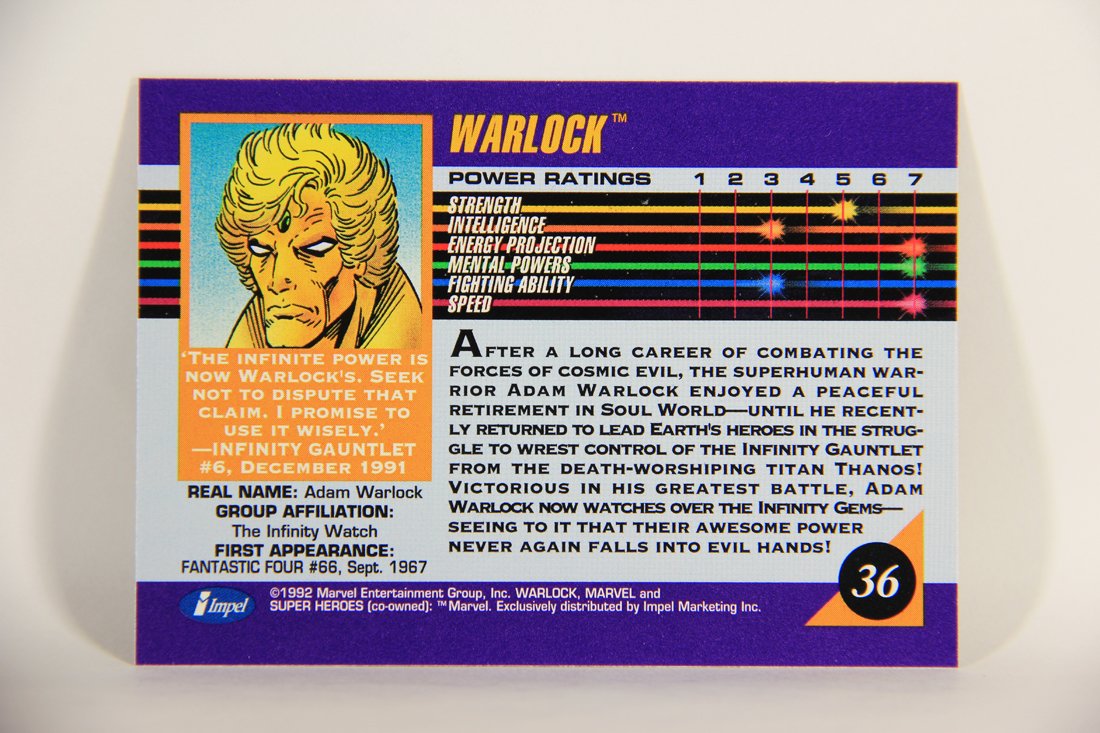 1992 Marvel Universe Series 3 Trading Card #36 Warlock ENG L011899