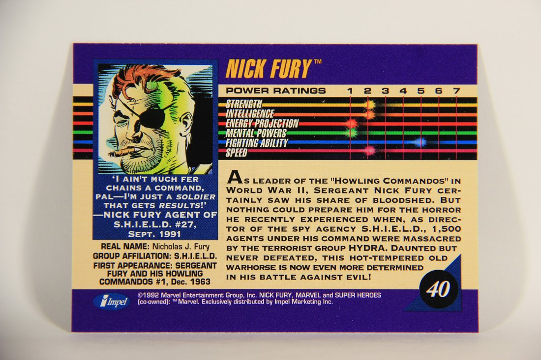 1992 Marvel Universe Series 3 Trading Card #40 Nick Fury ENG L011903