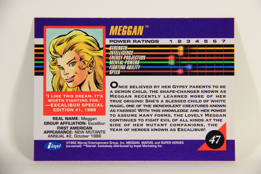 1992 Marvel Universe Series 3 Trading Card #47 Meggan ENG L011910