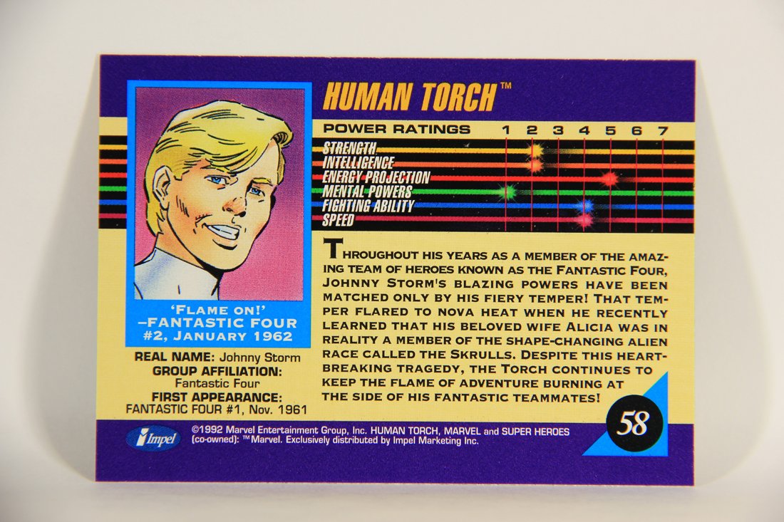 1992 Marvel Universe Series 3 Trading Card #58 Human Torch ENG L011921