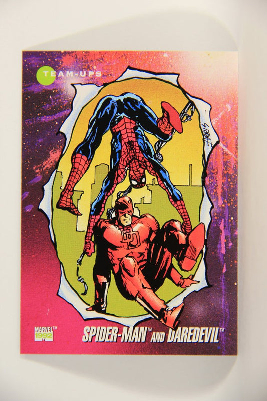 1992 Marvel Universe Series 3 Trading Card #97 Spider-Man And Daredevil ENG L011960