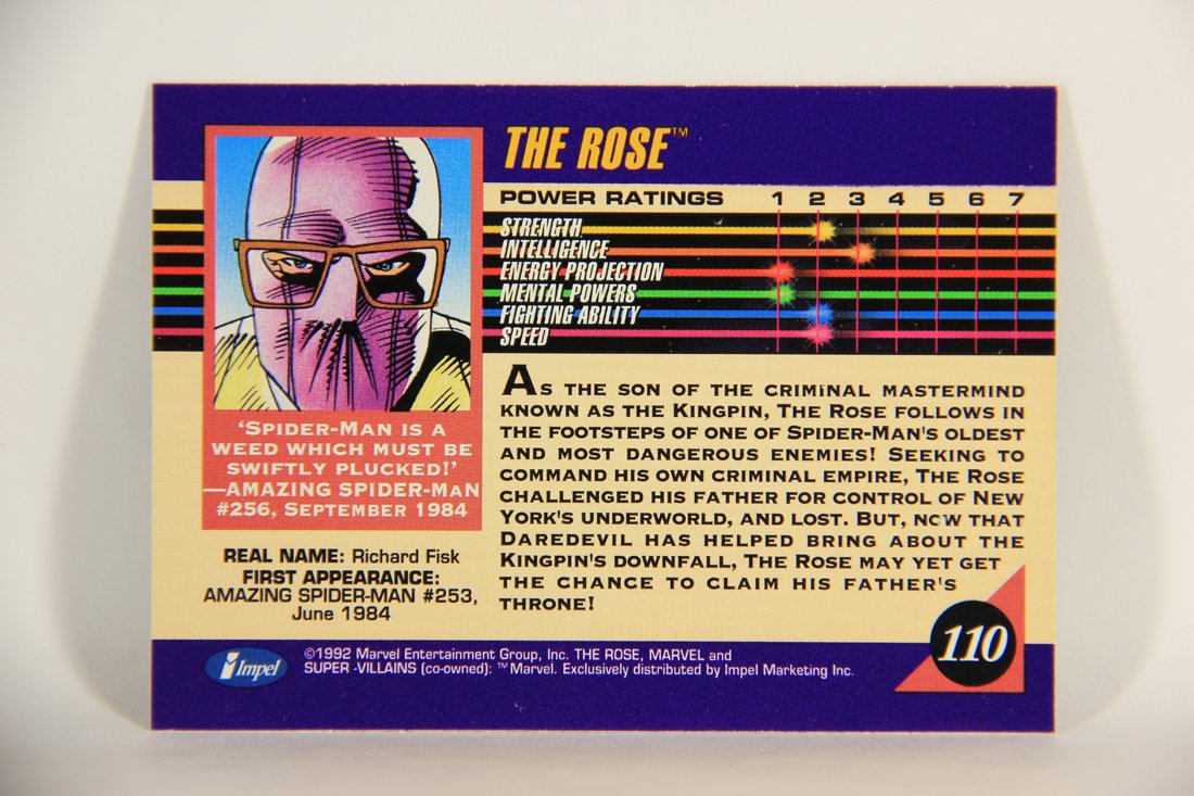 1992 Marvel Universe Series 3 Trading Card #110 The Rose ENG L011973